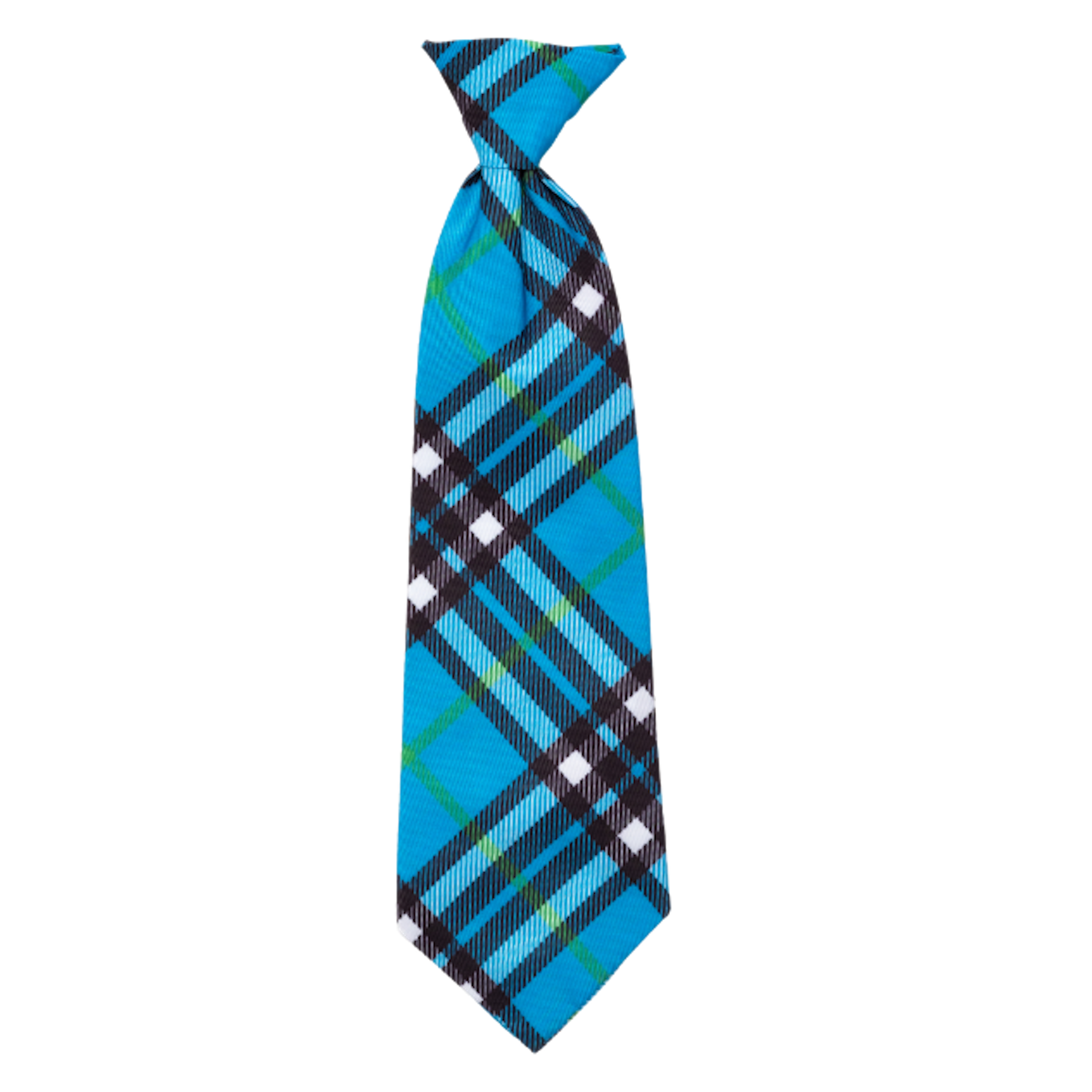 Dog Neck Tie Bias Plaid Blue Boulderbarks dog-neck-tie-bias-plaid-blue-boulderbarks