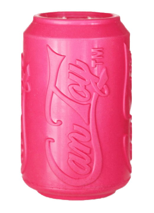 Chew Resistant Toy | Rubber Soda Can Pink