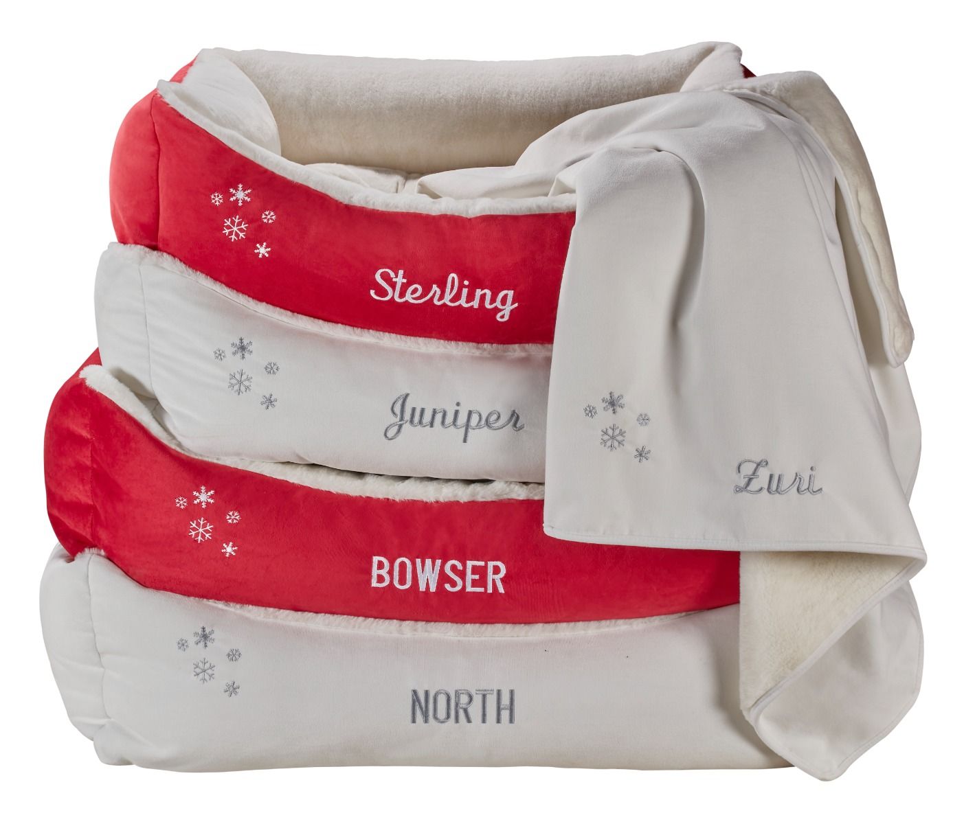CHRISTMAS-DOG-BEDS-HOLIDAY-SCOOP-BED-SNOWFLAKE