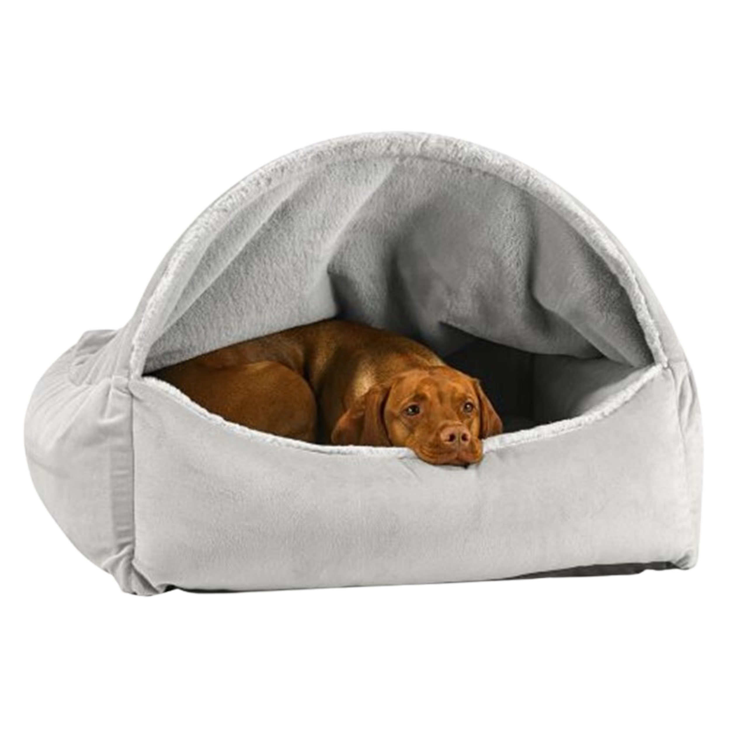 Canopy Covered Burrow Dog Bed Cloud Faux Fur boulderbarks