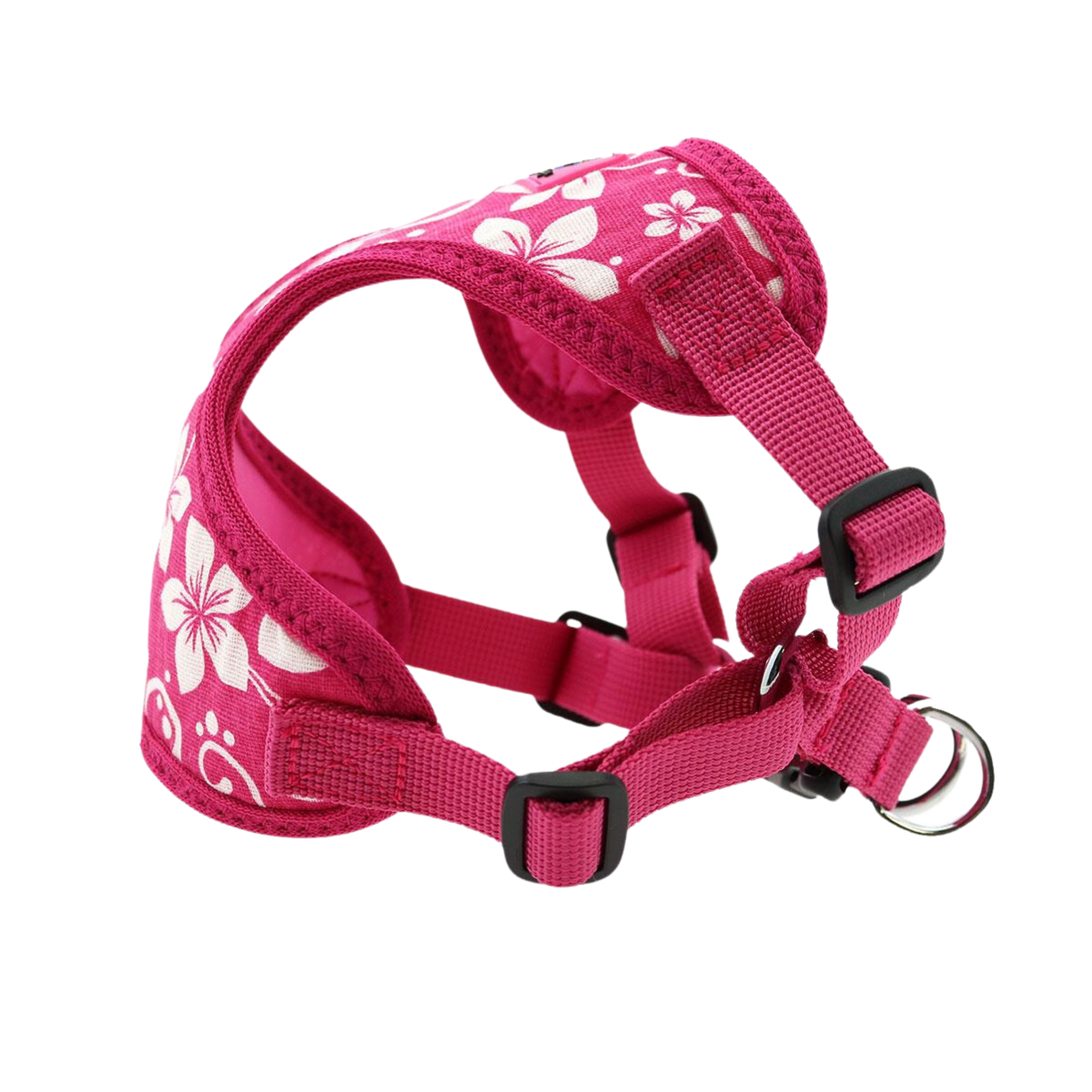 PINK-HIBISCUS-WRAP-SNAP-DOG-HARNESS