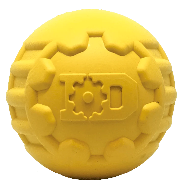    SODAPUP DURABLE RUBBER YELLOW BALL CHEW TOY