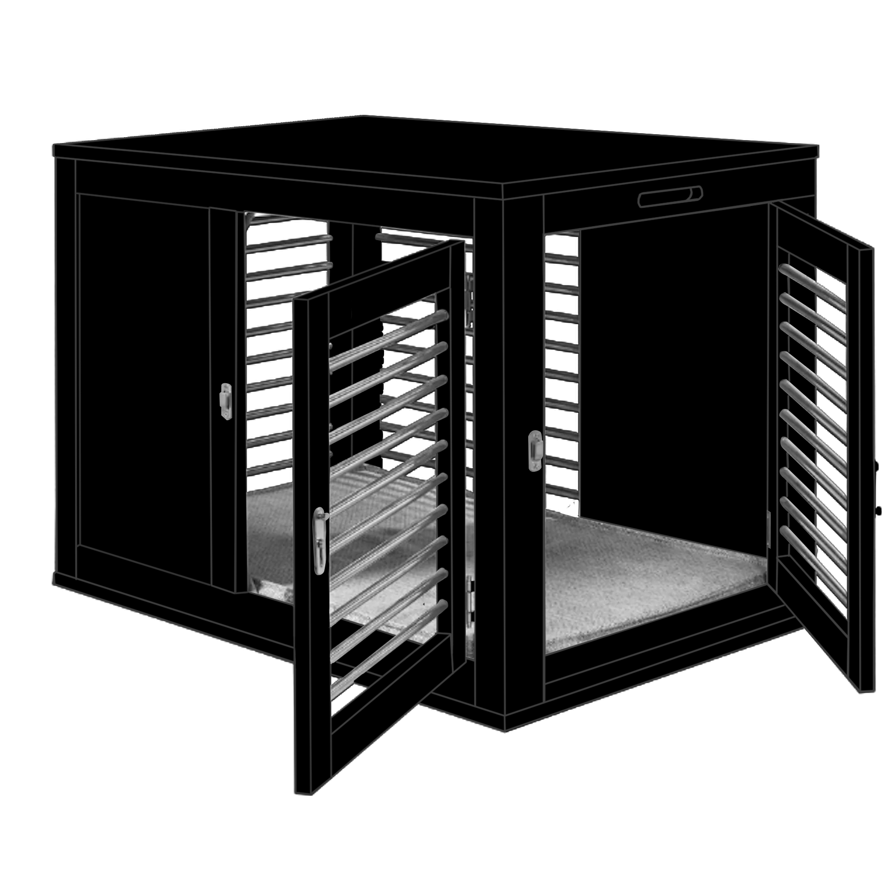 black-solid-moderno-crate-dog-kennel