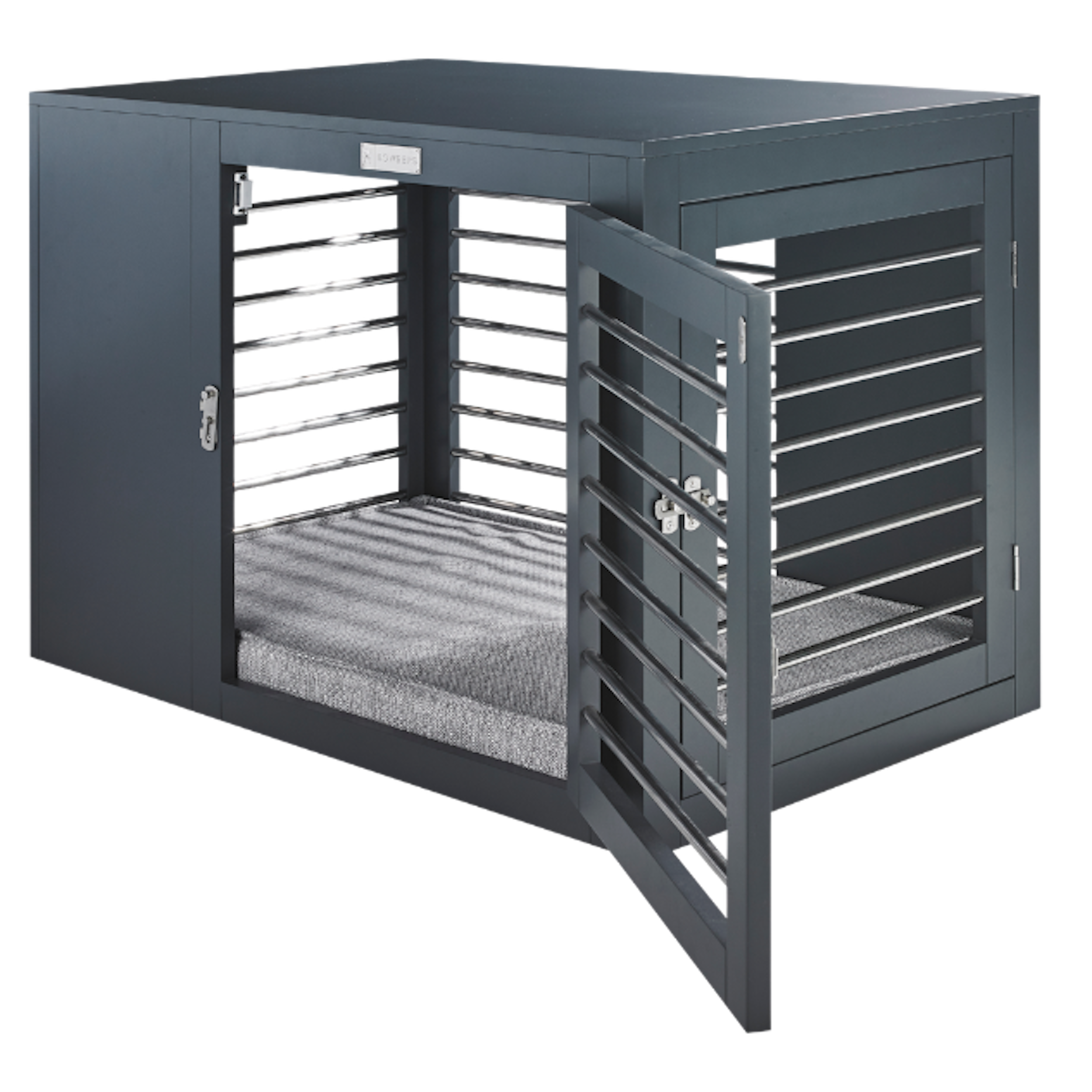 charcoal-gray-moderno-crate-dog-kennel