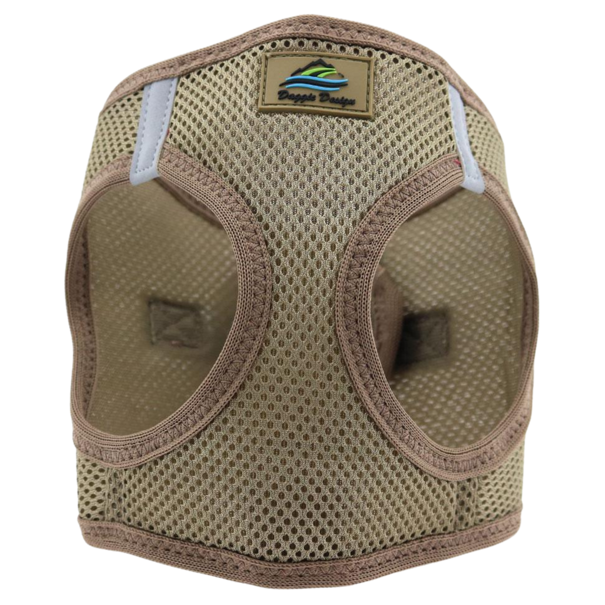 Knee pad with mesh design and brand logo on a white background