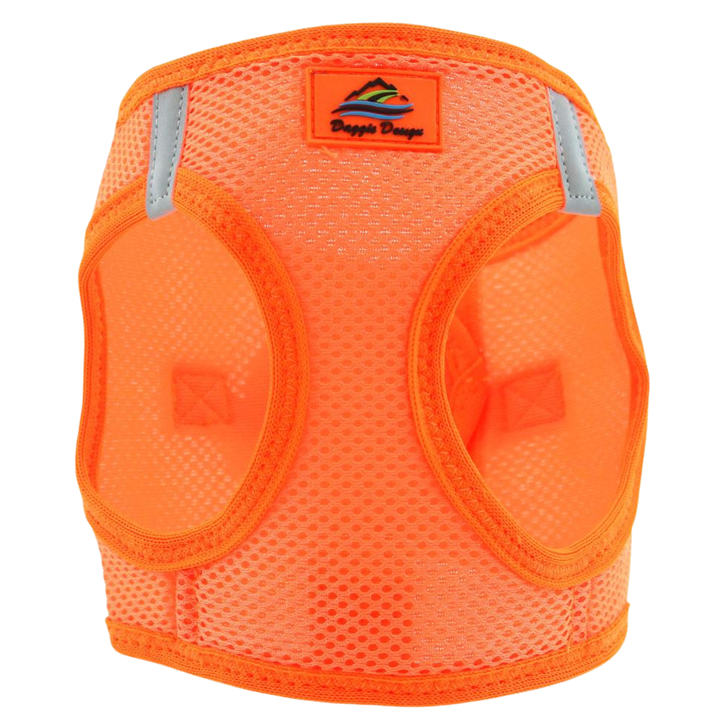 Orange protective pad with mesh design and Dopey Dongo logo on a white background