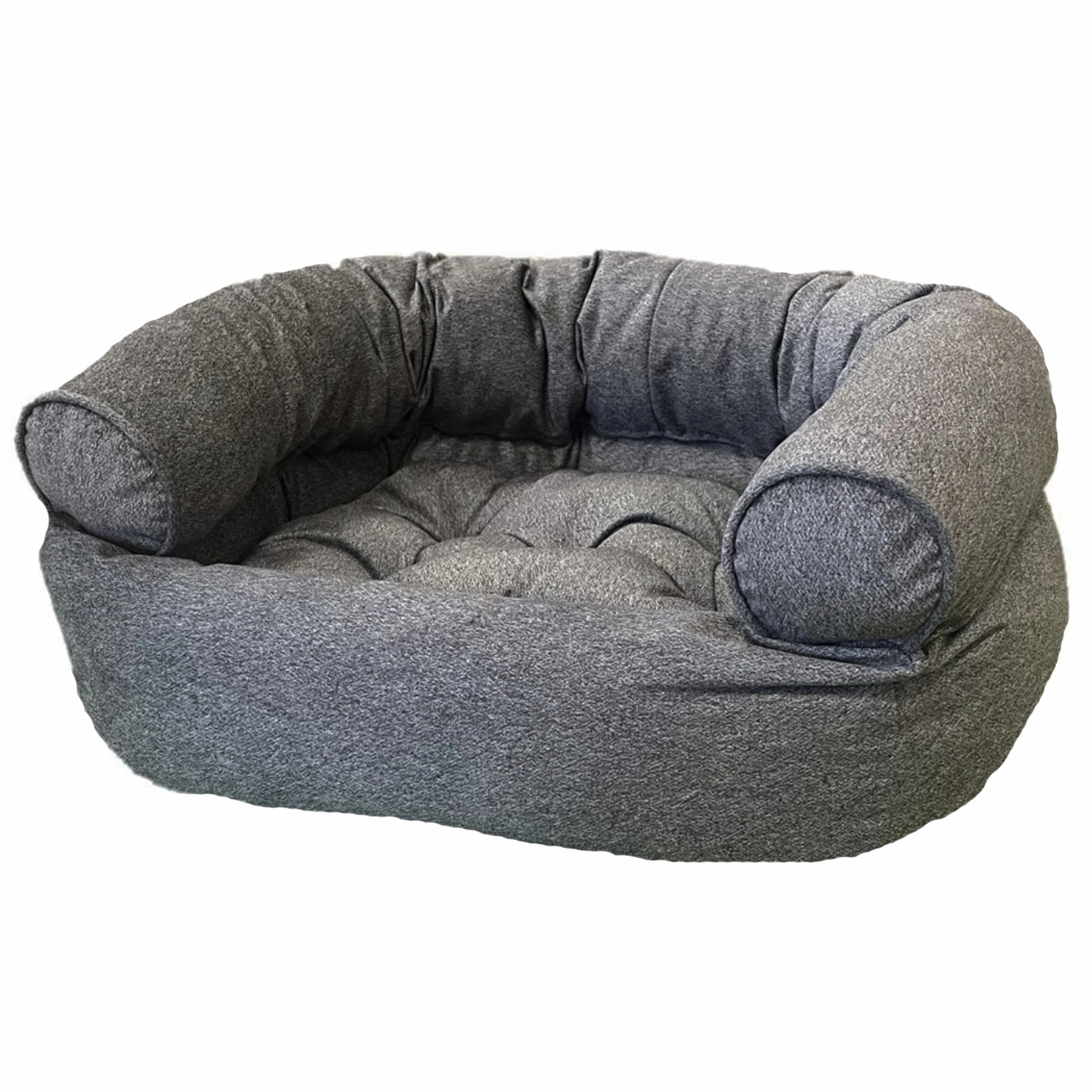 Gray pet bed on a white background