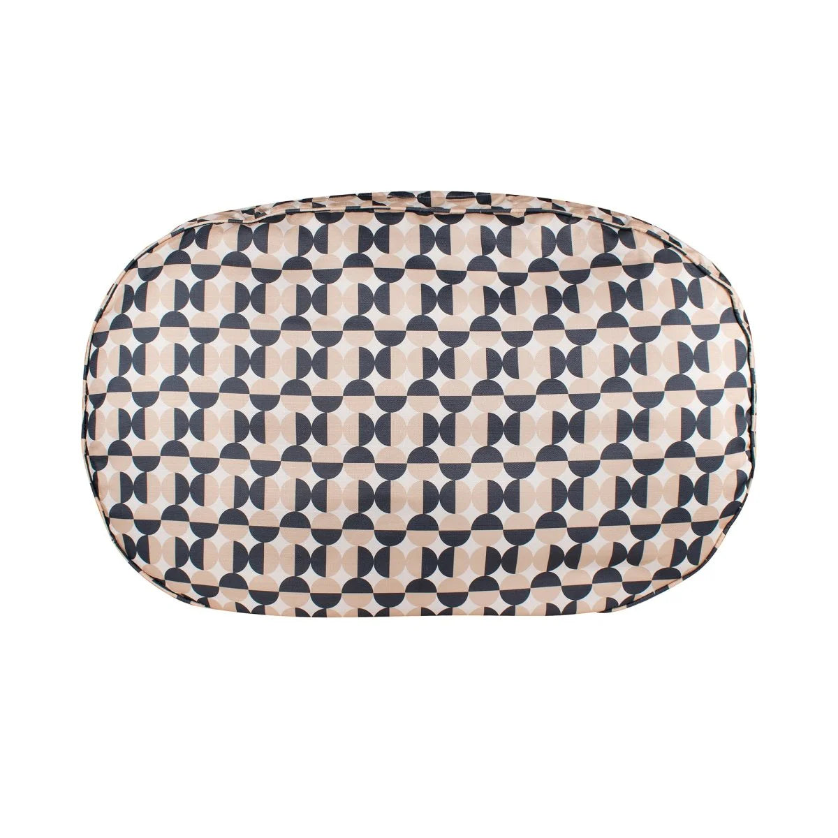 Rectangular cushion with geometric pattern on a white background