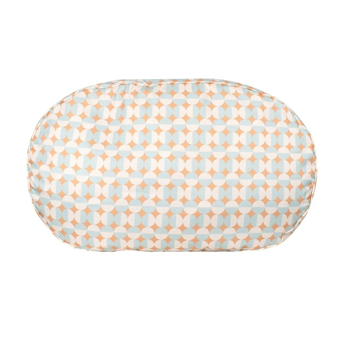 Decorative pillow with geometric pattern on a white background