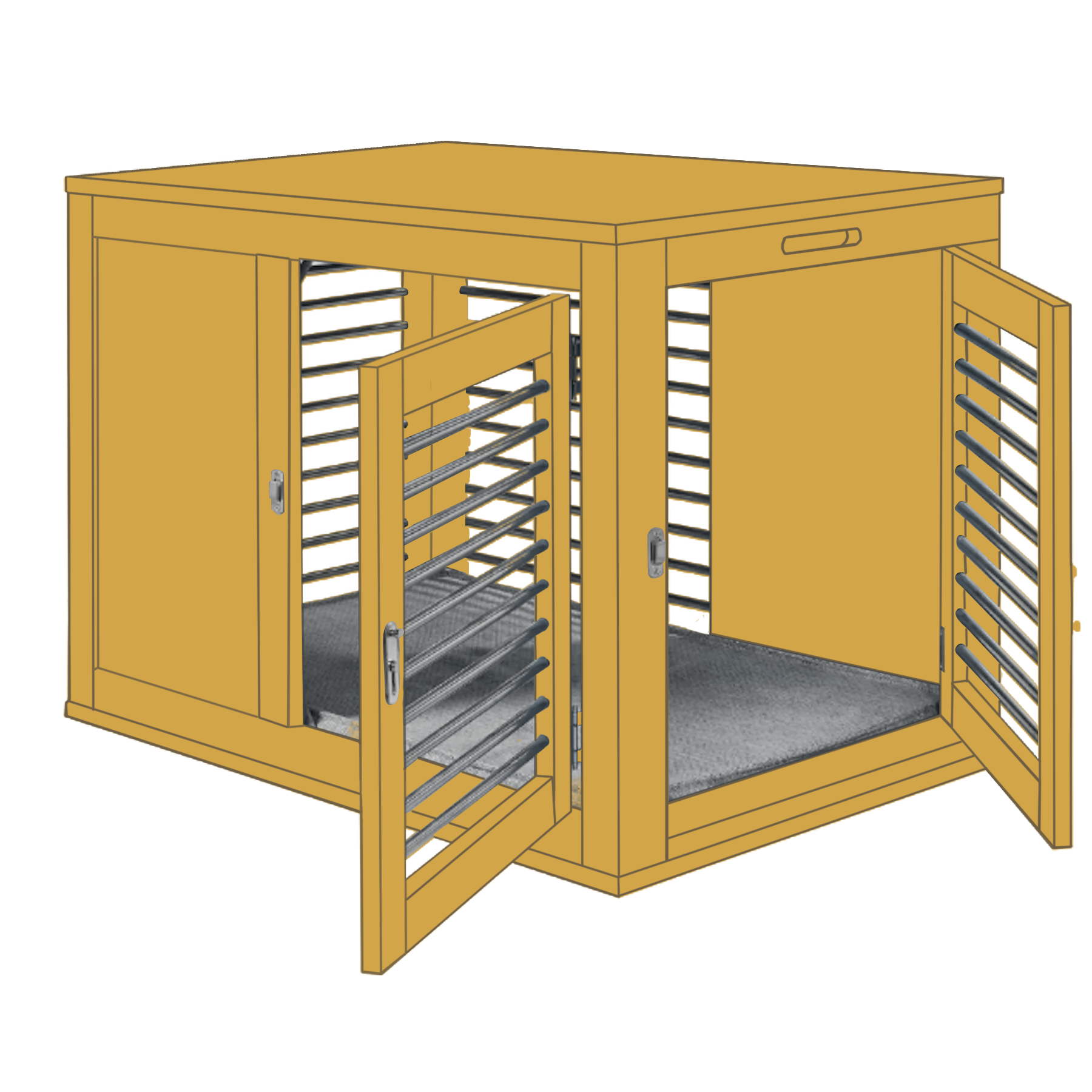 sunflower-solid-yellow-moderno-crate-dog-kennel