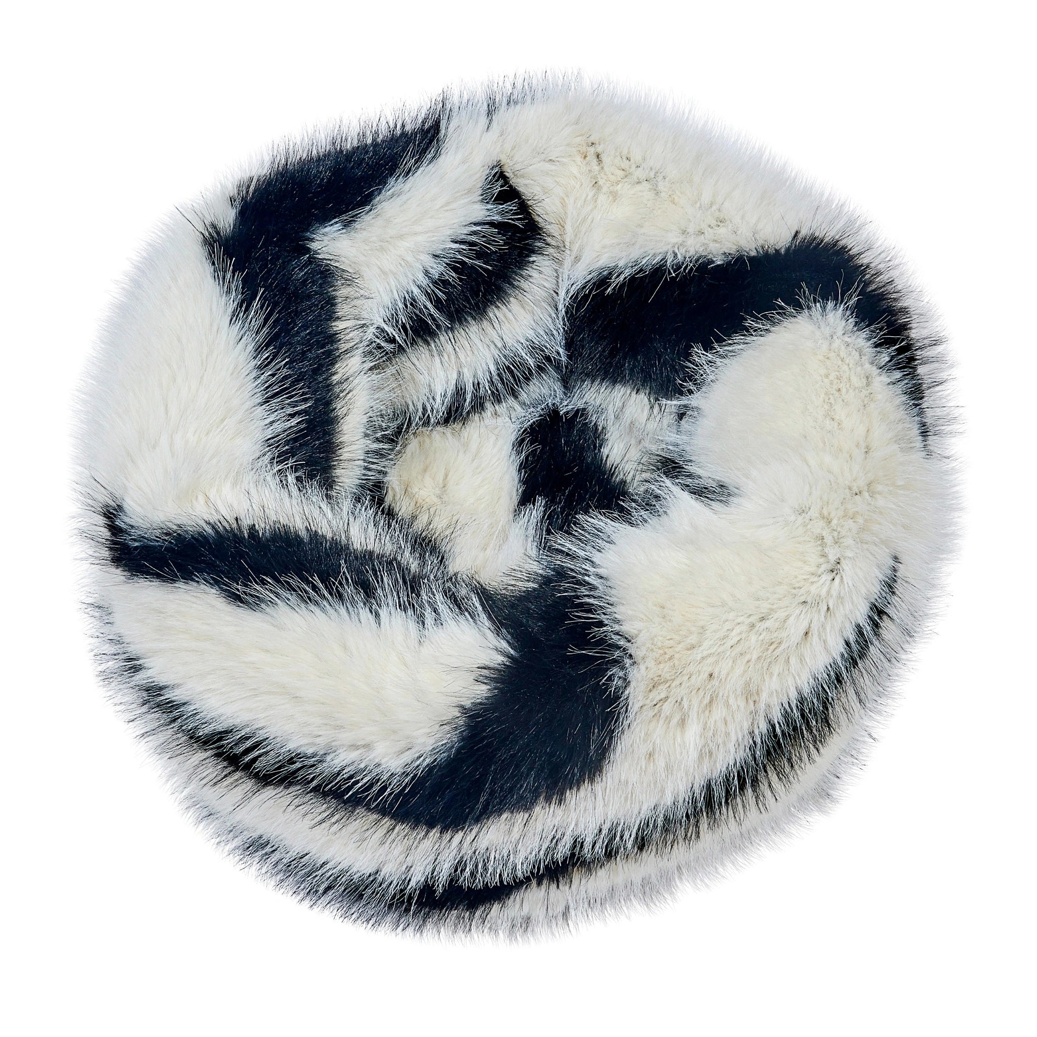 Black and white fur stole on a white background