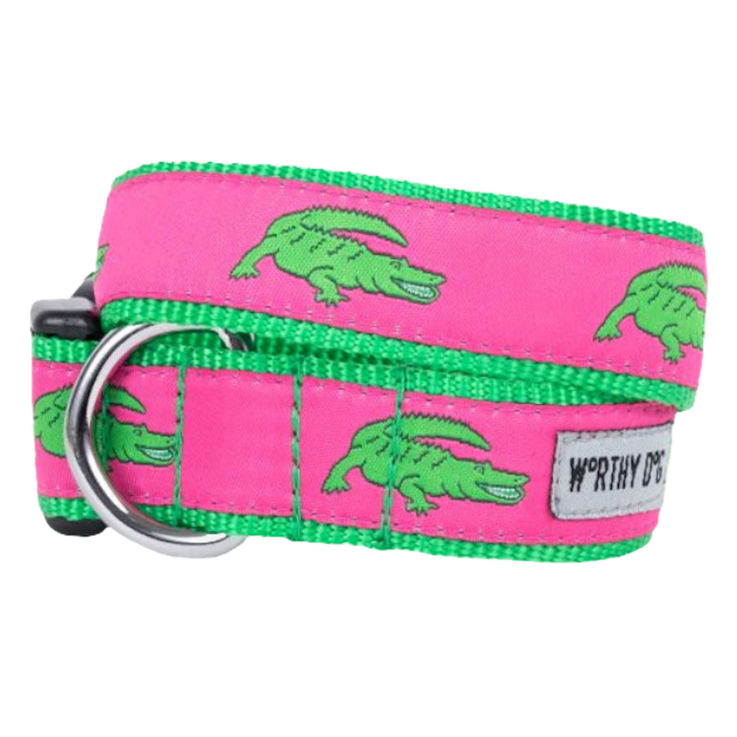 Collar | Alligators Pink & Lime