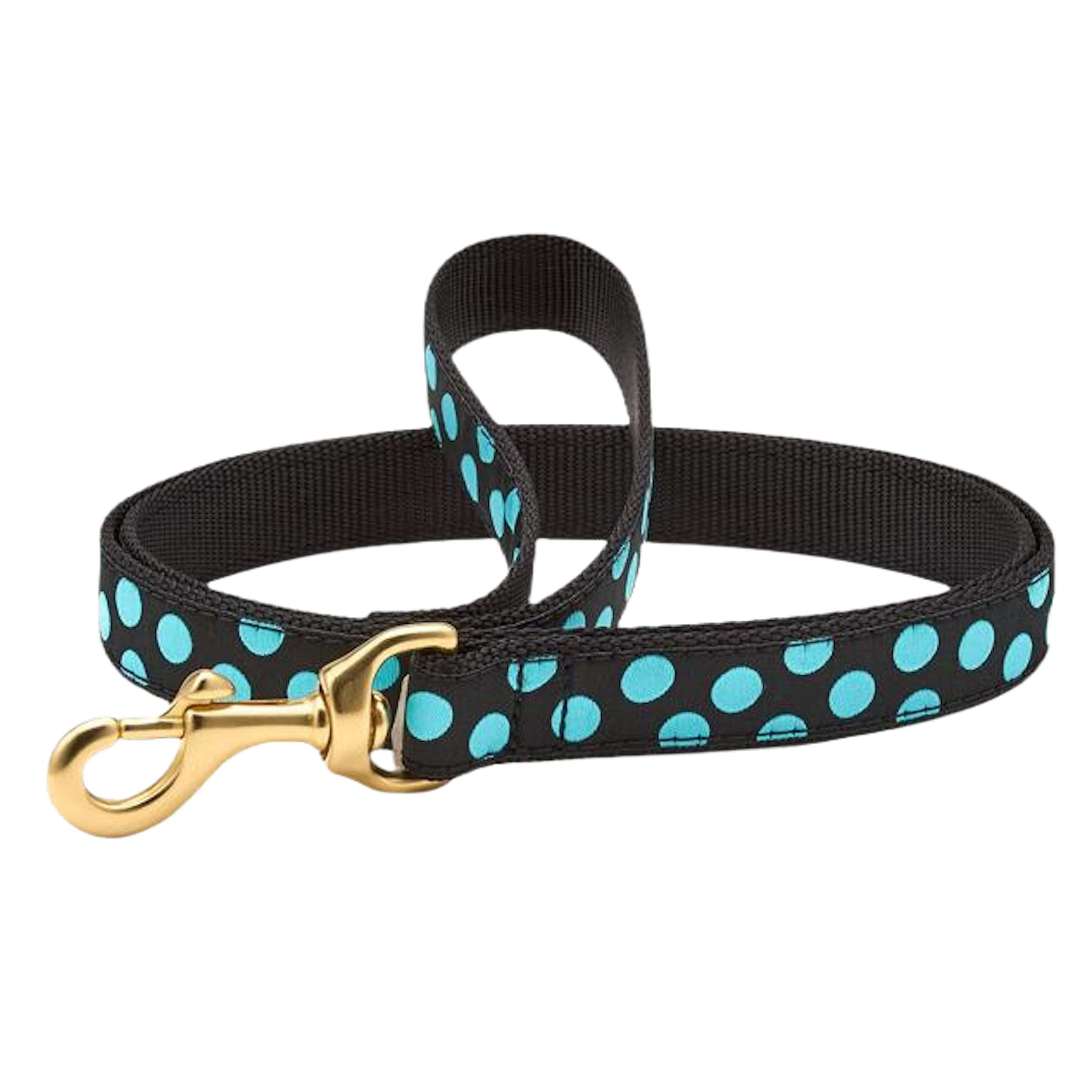 black-aqua-dot-dog-leash