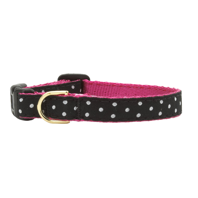 BLACK-WHITE-DOT-DOG-COLLAR-SMALL-BREED-TEACUP