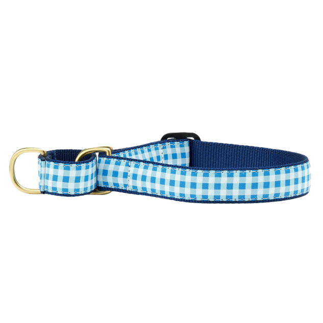 BLUE-GINGHAM-DOG-COLLAR-MARTINGALE-NO-PULL