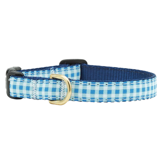 BLUE-GINGHAM-DOG-COLLAR-SMALL-BREED-TEACUP