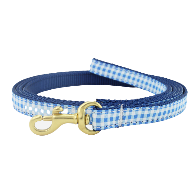 BLUE-GINGHAM-DOG-LEASH-SMALL-BREED-TEACUP