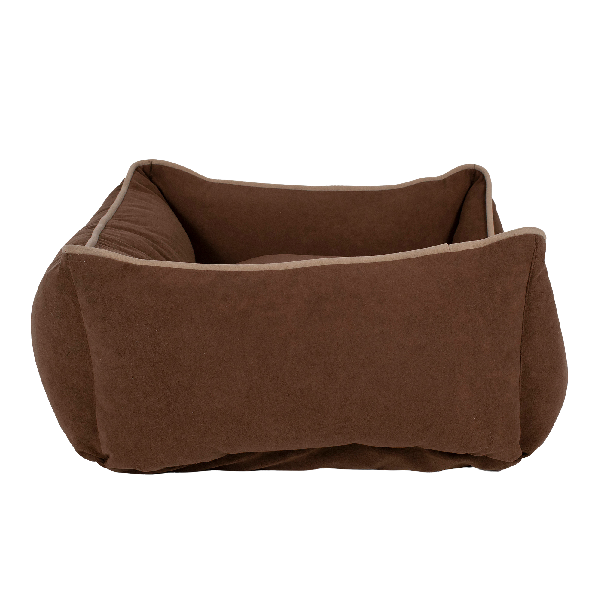 DOG-BED-MICROFIBER-LOW-PROFILE-BOLSTER-CHOCOLATE