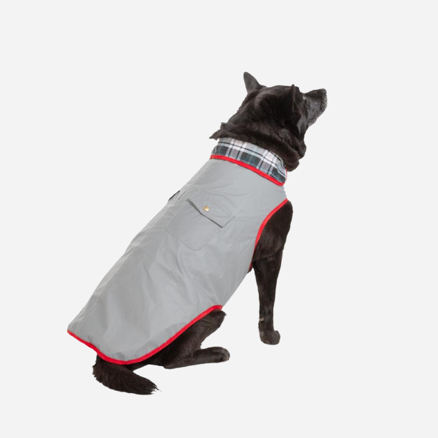 DOG-COAT-REFELCTIVE-SILVER-RED