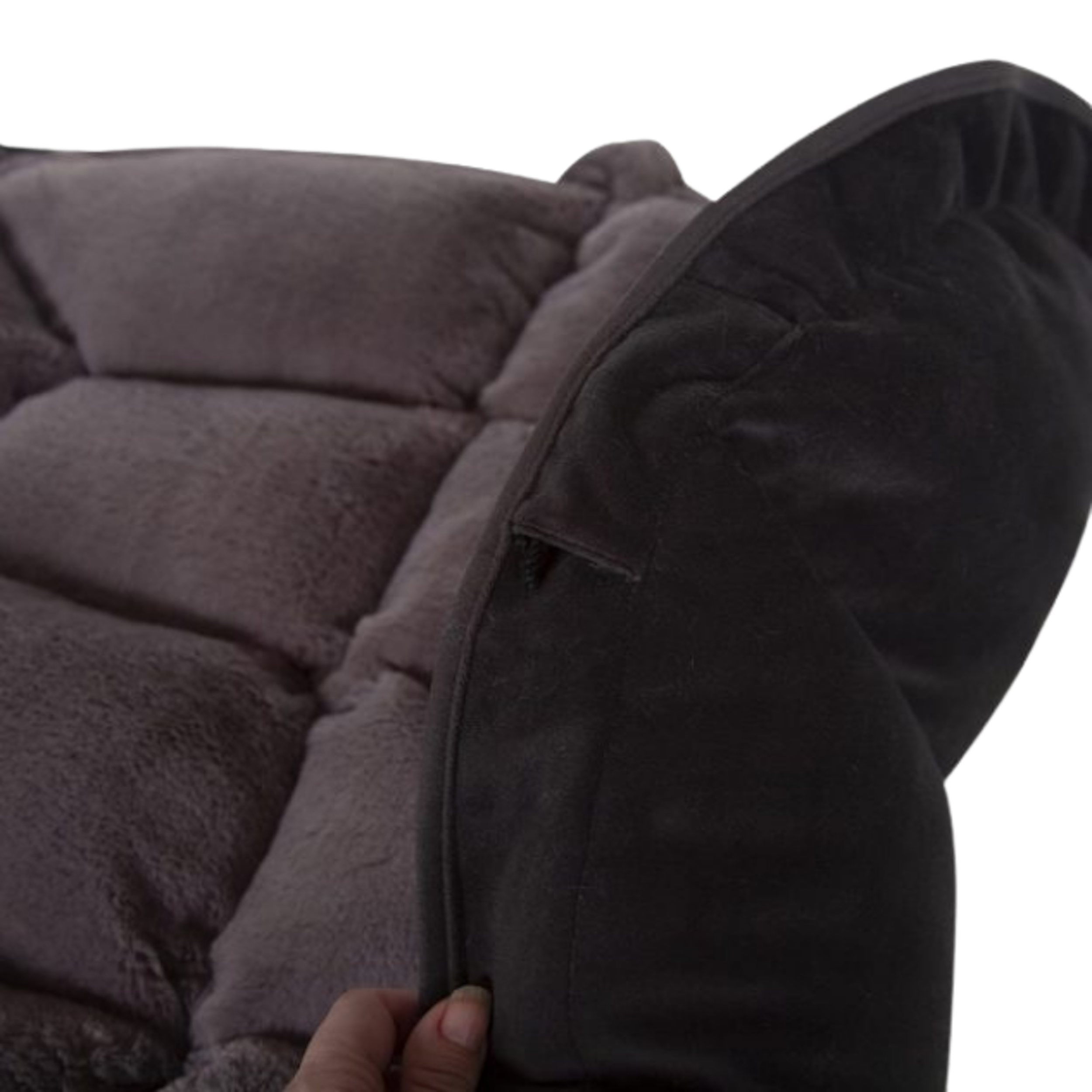 LILY-PAD-CUDDLE-BURROW-CHARCOAL-GRAY-DOG-BED