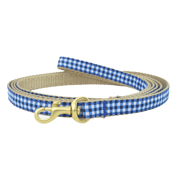 NAVY-GINGHAM-DOG-LEASH-SMALL-BREED-TEACUP