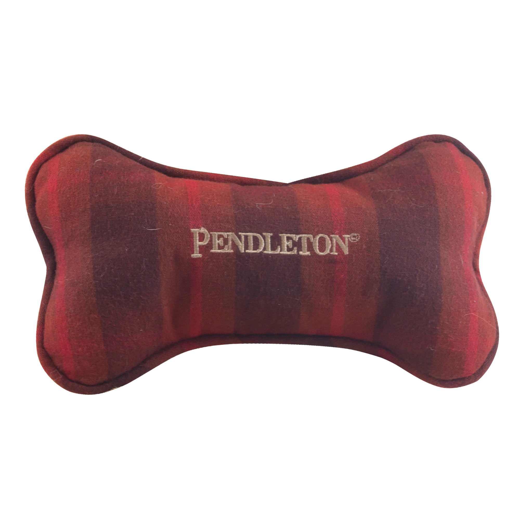 PENDLETON-BONE-DOG-TOY-RED-OMBRE-PLAID