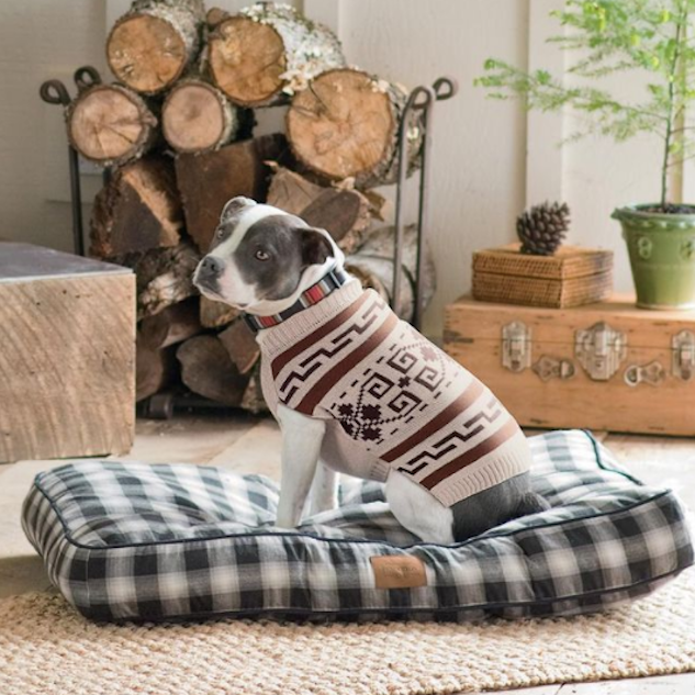 PENDLETON-DOG-BED-CLASSICS-CHARCOAL-OMBRE-PLAID-PUPPY
