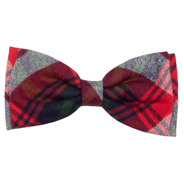 RED-GREEN-NAVY-PLAID-DOG-BOW-TIE