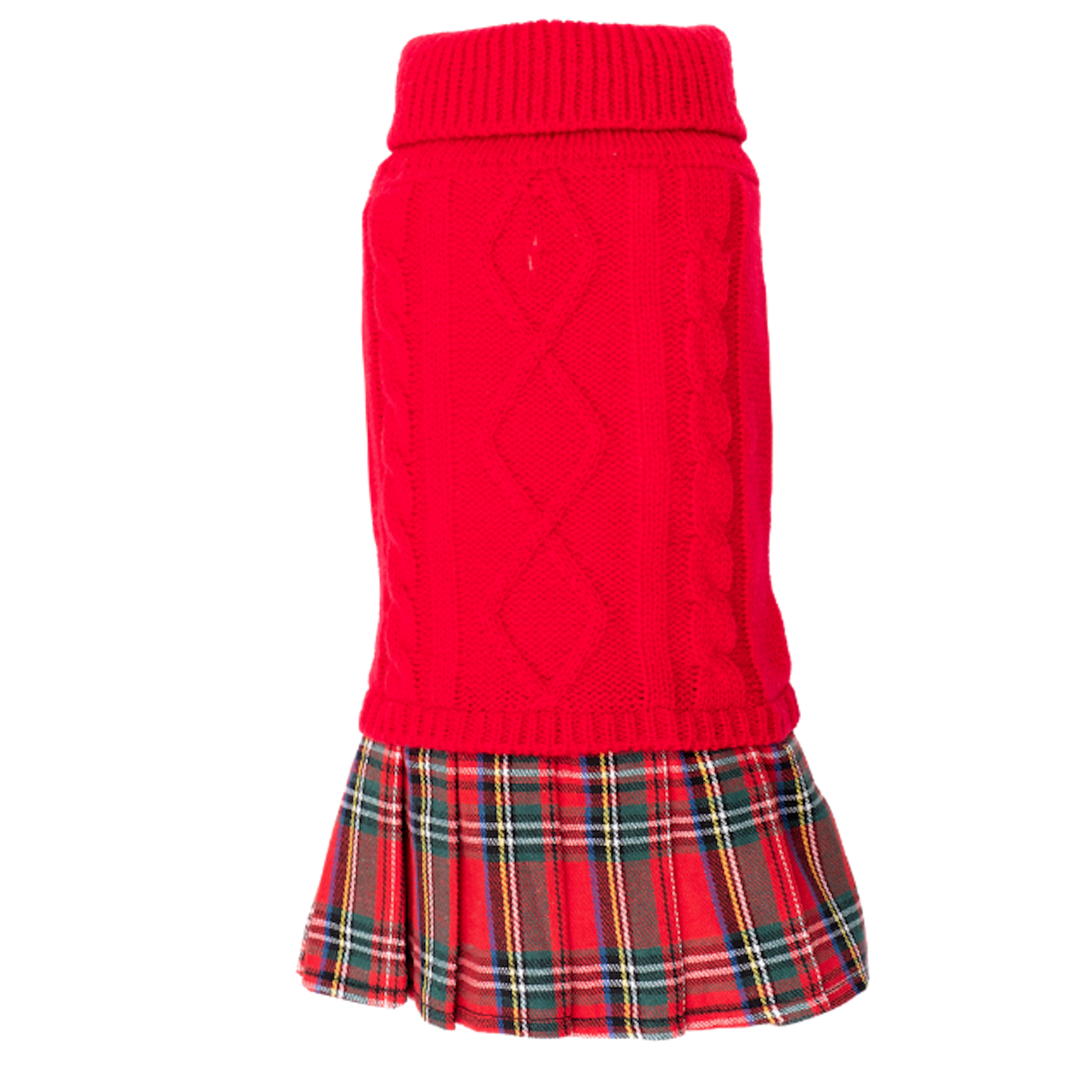 Sweater Dress | Red & Green Plaid