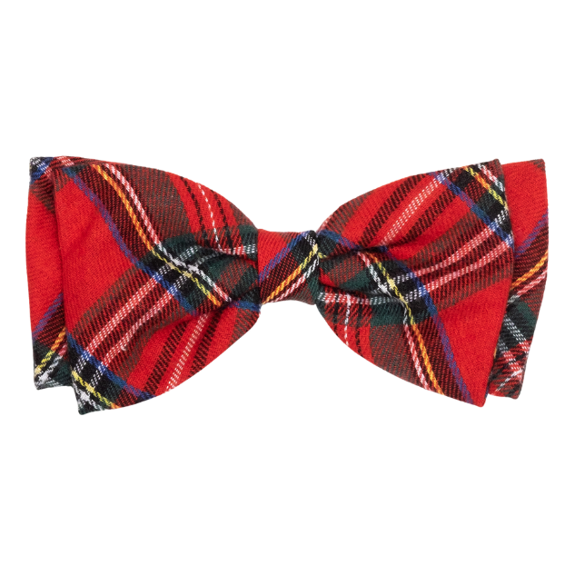 RUBY-RED-PLAID-DOG-BOW-TIE