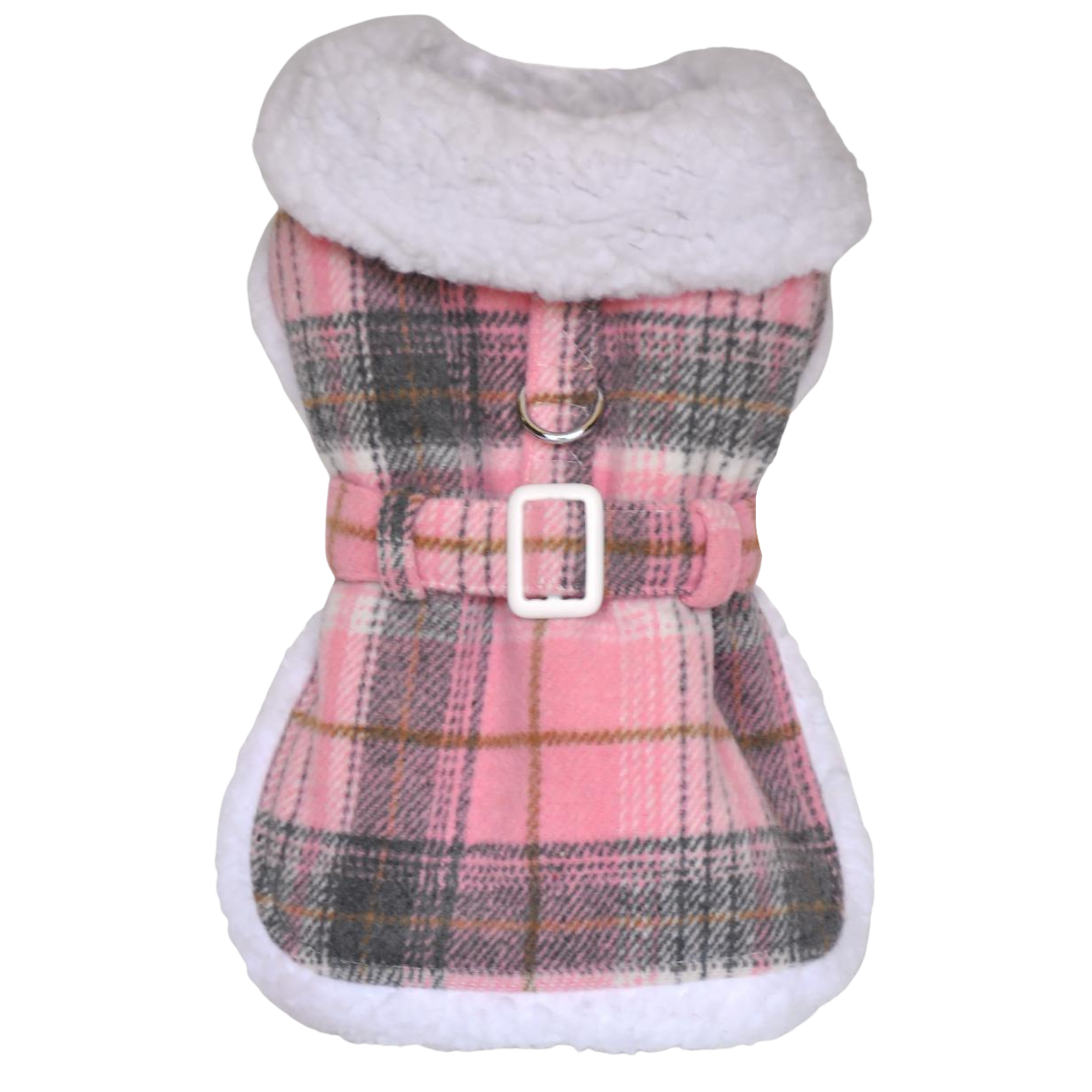 SHERPA-LINED-DOG-COAT-PINK-WHITE-PLAID
